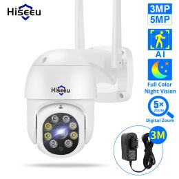 Lens Hiseeu 8mp 4k Ptz Wifi Ip Dome Camera 2mp 1080p Outdoor Waterproof Security Speed Camera Sd Card Wireless Ip Camera App Icsee