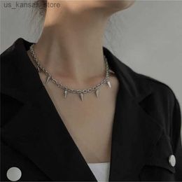 Pendant Necklaces Statement Choker Necklace for Women Silver Colour Tassel Fashion Short Necklace Gift For Friend Wholesale Jewelry240408