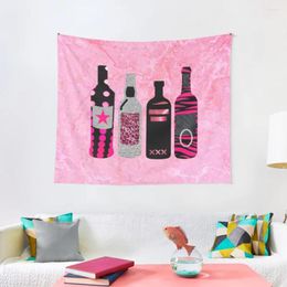 Tapestries Pink And Black Alc Bottles Tapestry Wall Mural