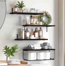 Other Home Decor 4 pieces of rural decoration for living room floating shelves 15.8x5.9x5.5in wall mounted home bathroom yq240408