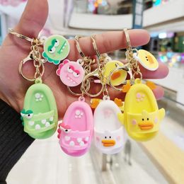 Keychains Mini Babouche Keychain Cute Fun Hole Shoes Key Chain Ring Purse Bag Backpack Charm Accessories Women Girls Gift