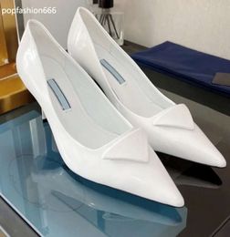 Dress Shoes Luxury Brands 2024 Designer Sandal High Heels Low Heel Black Brushed Leather Slingback Pumps Black White Patent Leathers 35-40 Fashion Shoes 43668890