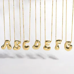 Pendant Necklaces Chubby A-Z Bubble Balloon Letter Necklace Creative English Alphabet Women's Jewelry Holiday Gift