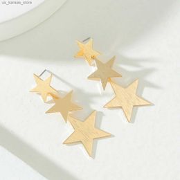 Charm Korean Style Three Star Long Tassel Pendant Earring for Women Sweet Gift Simple Geometry Temperament Creative Jewellery Accessory240408