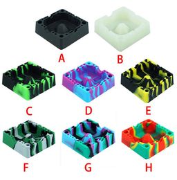 Silicone Ashtray Unbreakable ashtrays Soft Rubber High Temperature Heat Resistant Colorful Cigar Holder for Smokers put Ash8575456