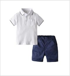 2019 New Summer Boys Clothing Sets Children Polo TshirtShorts 2pcs Set Kids Casual Suits Baby Boy Outfits 80120cm Reta4727387