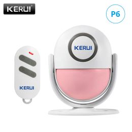 Kits KERUI 125dB PIR Motion Alarm Door Bell Home Security Wireless Control Burglar Sensor Detector Welcome Doorbell SOS Alarm Systems