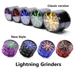 New Lightning Grinders 63mm Tobacco Grinder Herbal Crusher Aluminium Alloy Metal 4 Layers Two Styles Multi Colors5466035