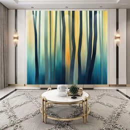 Shower Curtains Abstract Forest Picturesque Watercolor Peel And Stick Wallpaper Paper Waterproof Printing Self Adhesive Removable