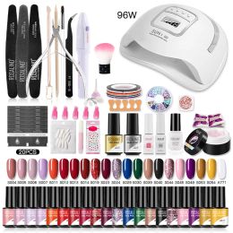 Kits ROSALIND Nail Gel Polish Set Manicure Tools Kit Complete Kinds Vernis Semi Permanent Nail Art Need UV LED Polish Gel Set