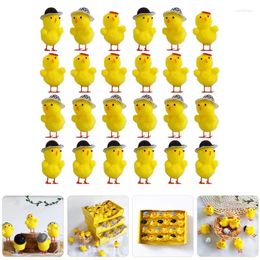 Party Decoration 24pcs Easter Plush Chicken Small Model Adorable Cartoon Chick Decor For Po Prop