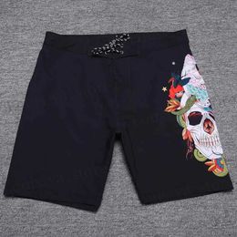 Men's Shorts NWT Swimming Trunks Mens Black Surf Pants Stretch Bermuda Waterproof Beach Shorts Quick-Dry Spandex Boardshorts E880 T240408