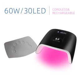 Dryers 30 LEDs 60W UV LED Smart Nail Lamp Rechargeable Nails Dryer for All Gels Polish Sun Light Infrared Sensing LCD Timer Manicure