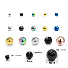 10PcsLot 12G 14G Screw Balls Accessories Body Jewellery Rings Lip Nipple Pircings Eyebrow Piercings Stretcher 240407