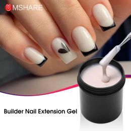 Gel MSHARE Oat Milk Builder Nail Extension Gel In a Bottle Natural Nude Uv Nail Construction Hard Gel Self Levelling Alignment 142g