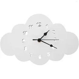 Wall Clocks Bedroom Clock Decor Office Decorative Cloud Wooden Hanging Delicate Digital