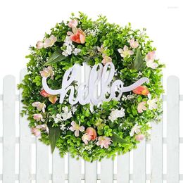 Decorative Flowers Green Wreaths For Front Door Artificial Aesthetical Spring Eucalyptus Wreath Garden Ornaments Fireplaces Farm Entrance