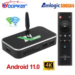 Box Woopker X4 Pro Smart TV Box Android 11 Amlogic S905X4 DDR4 4GB 32GB 4K HD Media Player Wifi 1000M LAN AV1 X4 Cube X4 Plus