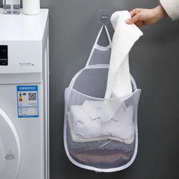 Laundry Bags Collapsible Foldable Net Hanging Mesh Bathroom Organiser Home Storage Basket Sundries Bucket Dirty Clothes Bag