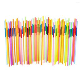 Disposable Cups Straws Extendable Elbow Design Straw Colourful Art For Drinking Kids DIY Toy