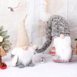 Party Decoration Gnome Doll Ornament Swedish Style Knitted Hat Christmas Dwarf Ornaments Cute Cartoon Elf 36cm/14-inch Height