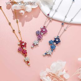 High Version Original 1to1 Brand Necklace Night Dream High Jewelry Plum Blossom Necklace Womens Flower Colored Diamond Designer High Quality Choker Necklace