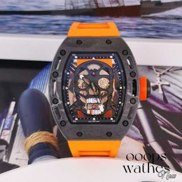 Luxury Watches Mechanical watch Swiss Movement s Hollow Design Wine Barrel Men Skull Large Dial Fluorescent Fully Waterproof High quality