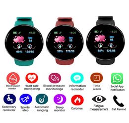 D18 Smart Watch Blood Pressure Round wristband Men Women Sport Tracker Pedometer SmartWatch Colour Screen For Android Phone7321616