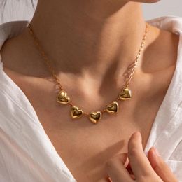 Chains Minority 18k Gold Plated Stainless Peach Heart Steel Pendant Necklace Women Light Luxury Shape Chain Jewellery
