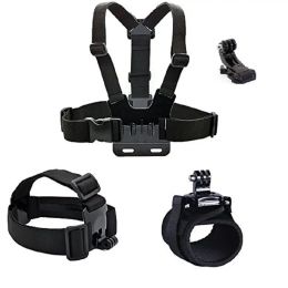 Cameras Gopro accessories Head strap Chest Wrist strap Hand band mount kit for gopro Hero 9 8 7 6 5 Session 4 3 HD Black Silver Cameras