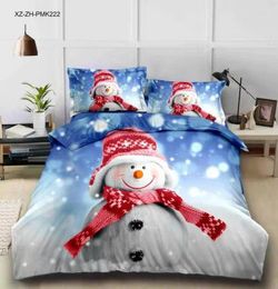 Bedding Sets Housse De Couette 3d Set Adult Single Little Snowman Bedsets Duvet Cover Winter Super Soft Cartoon Pillowcases