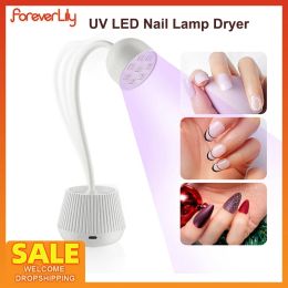 Dryers Lotus Nail Dryer LED UV Lamp Quick Drying Gel Nail Polish Dryer Desktop UV LED Light For Manicure Pedicure Machine Professional