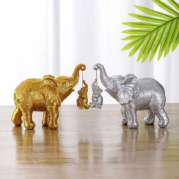 Garden Decorations Realistic Elephant Swing Statue Resin Handmade Mother And Child Sculpture Funny Cute