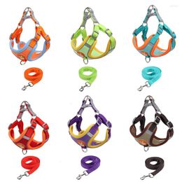 Dog Apparel Pet Cat Harness Leash Set Reflective Adjustable Puppy Vest Outdoors Walking Running Meduim Dogs