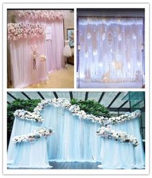 Ice Silk Fabric and sash Backdrop Curtain For Wedding Decoration Backdrop Photography Vintage Indoor Staircase Photo Background decor7220161