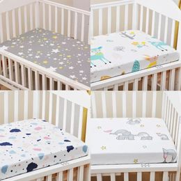 Baby Bed Pure Cotton Fitted Sheet Mother and Supplies Cartoon Cover Bedding Set 240325