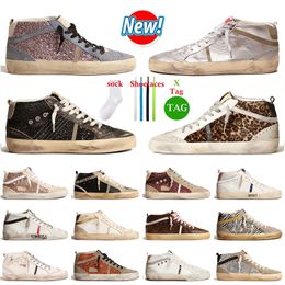 Top Quality OG Women Mens golden Mid Star Designer Shoes Canvas Trainers Suede Leather Glitter Silver goose's Vintage Italy Brand Handmade Platform Casual Sneakers