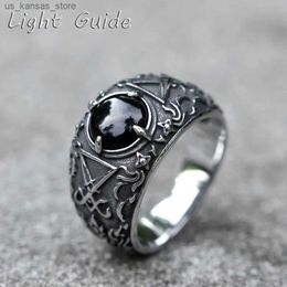 Cluster Rings 2022 NEW Mens 316L stainless-steel rings Vintage Lucifer Satan Punk Rock Personality Religion Jewellery Gift free shipping240408