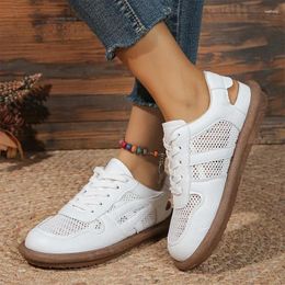 Sandals Mesh Sport Women Shoes Flats Platform Sneakers 2024 Summer Lace Up Walking Fashion Casual Breathable Femme Zapatos