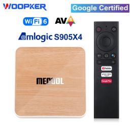 Box Mecool KM6 Deluxe Edition Google Certified TV Box Amlogic S905X4 Android 10 4GB 64GB Wifi 6 AV1 1000M BT5.0 Set Top Box 4GB 64GB
