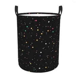 Laundry Bags Fashion Bling Crystal Diamond Basket Foldable Rhineston Pattern Toy Clothes Hamper Storage Bin For Kids Nursery