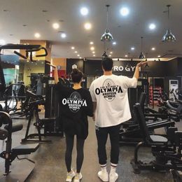 2024 Fitness Short sleeved Summer Couple Loose Casual Plus Size Mens and Womens Equipment Training Leisure Sports T-shirt 240408