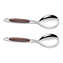 Spoons 2 Pcs Stainless Steel Rice Spoon Soup Kitchenware Restaurant Practical