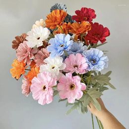 Decorative Flowers 6 Heads Simulation Display Artificial Bouquet Wedding Party Fake Flower Decoration Home Table Decorations Po Pprops