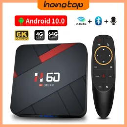 Box HONGTOP Android 10.0 TV BOX 4GB 64GB 6K HD 1080P Video TV receiver Wifi 2.4G 5G Bluetooth Smart TV Box Set top Box