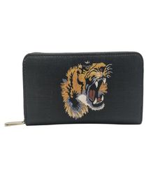 Designers Fashion Short Wallet Leather Black Snake Tiger Bee Women Luxury Purse Card Holders With Gift Box Top Quality2845486