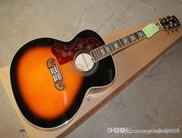 new whole left handed SJ200 Acoustic guitar Vintage Sunburst Acoustic Guitar 6 strings Guitar1512260