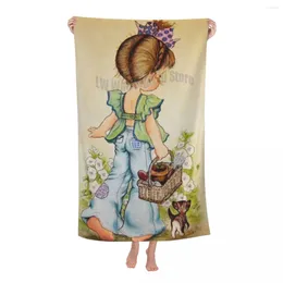 Towel Sarah Kay Cartoon Bath Beach Microfiber Flower Girl Shower Sports Yoga Towels