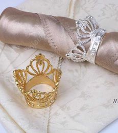 50 Pcs Crown Napkin Ring with Diamond Exquisite Napkins Holder Serviette Buckle for el Wedding Party Table Decoration DAJ1065337176