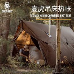 Tents and Shelters OneTigris TEGIMEN Hammock Awning Hot Tent Waterproof Outdoor Tarp Canopy Rain Fly Cover Fit 3 people L48